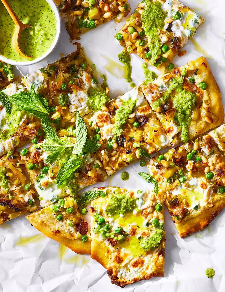 Peas and Leeks Flatbread