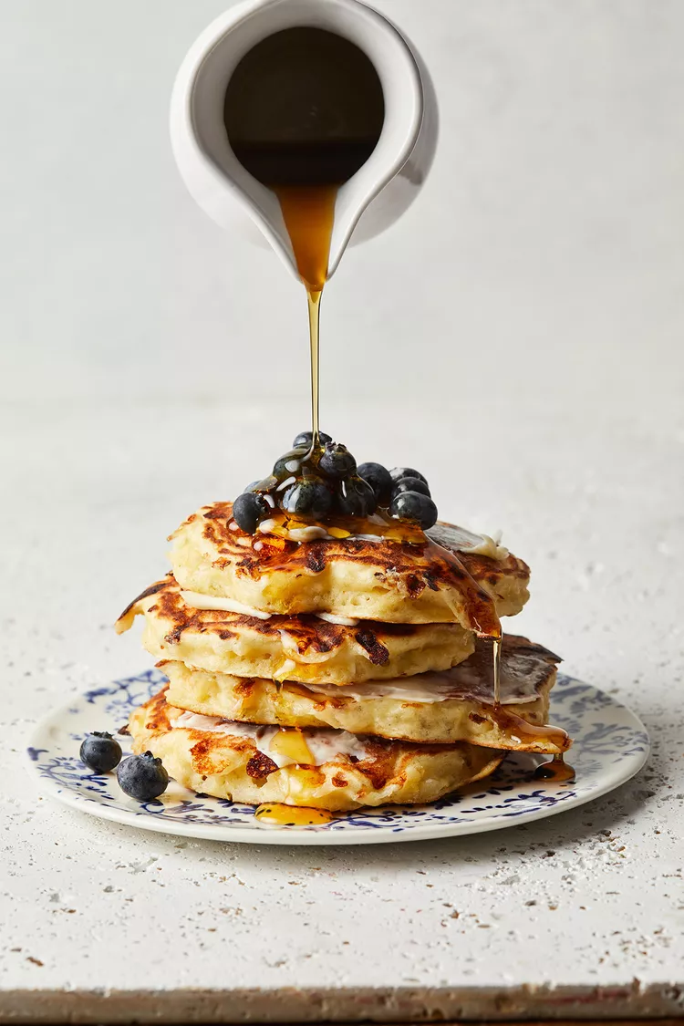 Honey-Lemon Cottage Cheese Pancakes