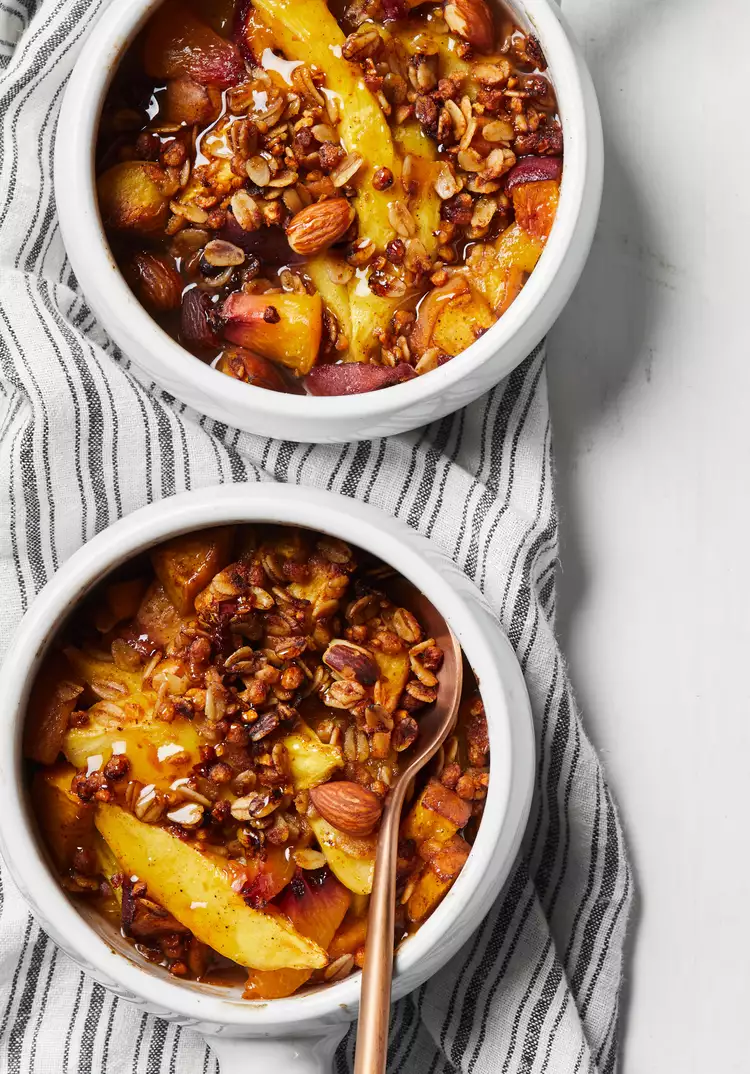 Mango-Peach Cobblers