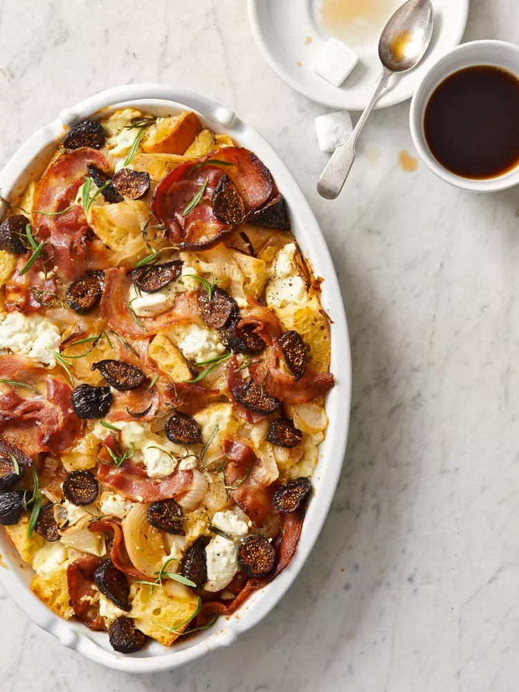 Fig, Pancetta, and Goat Cheese Brunch Casserole