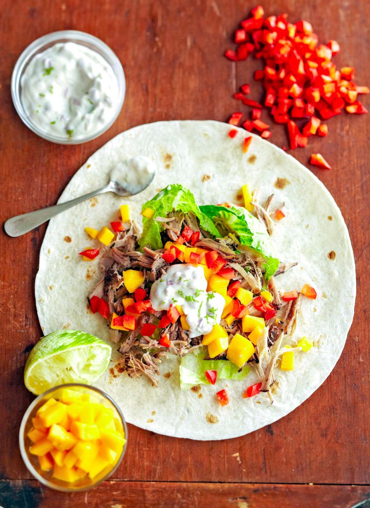 Jerk Pork Wraps with Lime Mayo