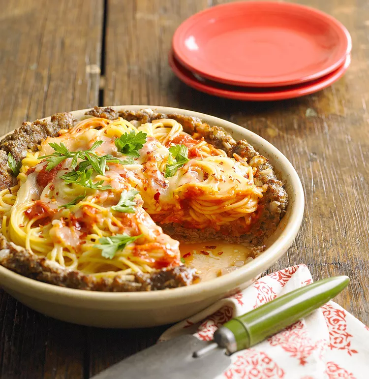 Inside-Out Spaghetti Pie