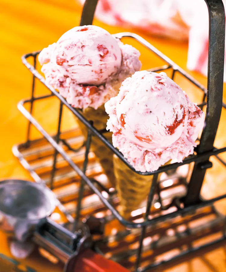 Strawberry and Cream Cheese Ice Cream