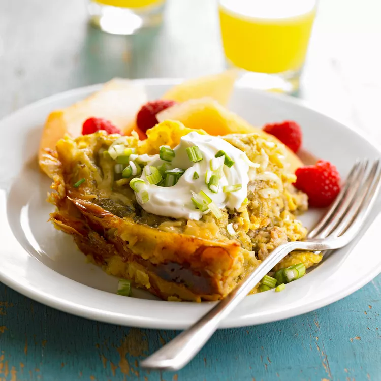 Chile Verde Breakfast Lasagna