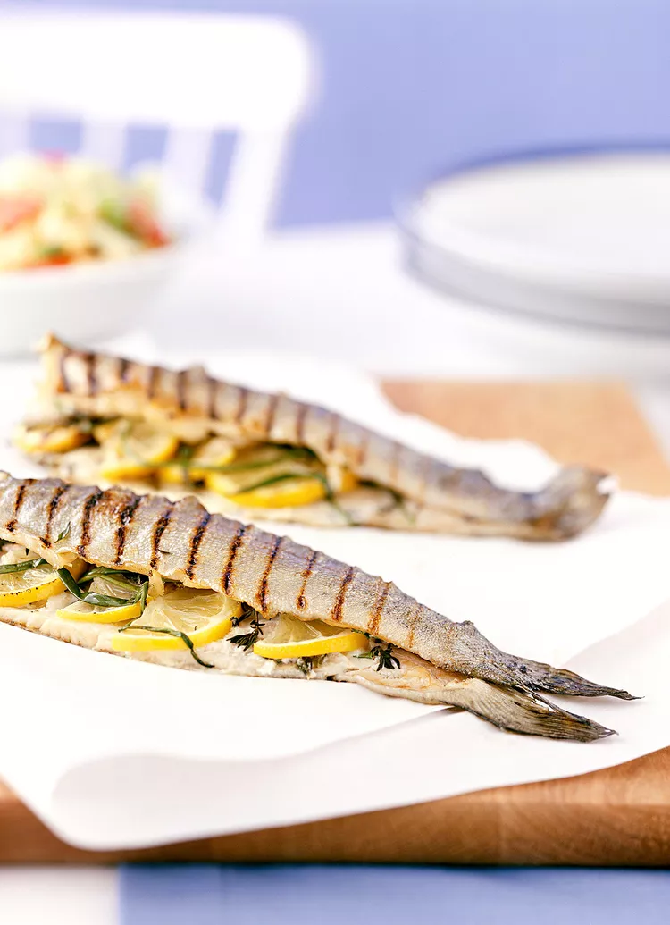 Grilled Trout Stuffed with Lemon and Herbs