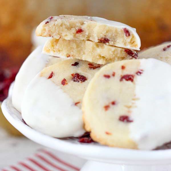 Cranberry Almond Shortbread Cookies