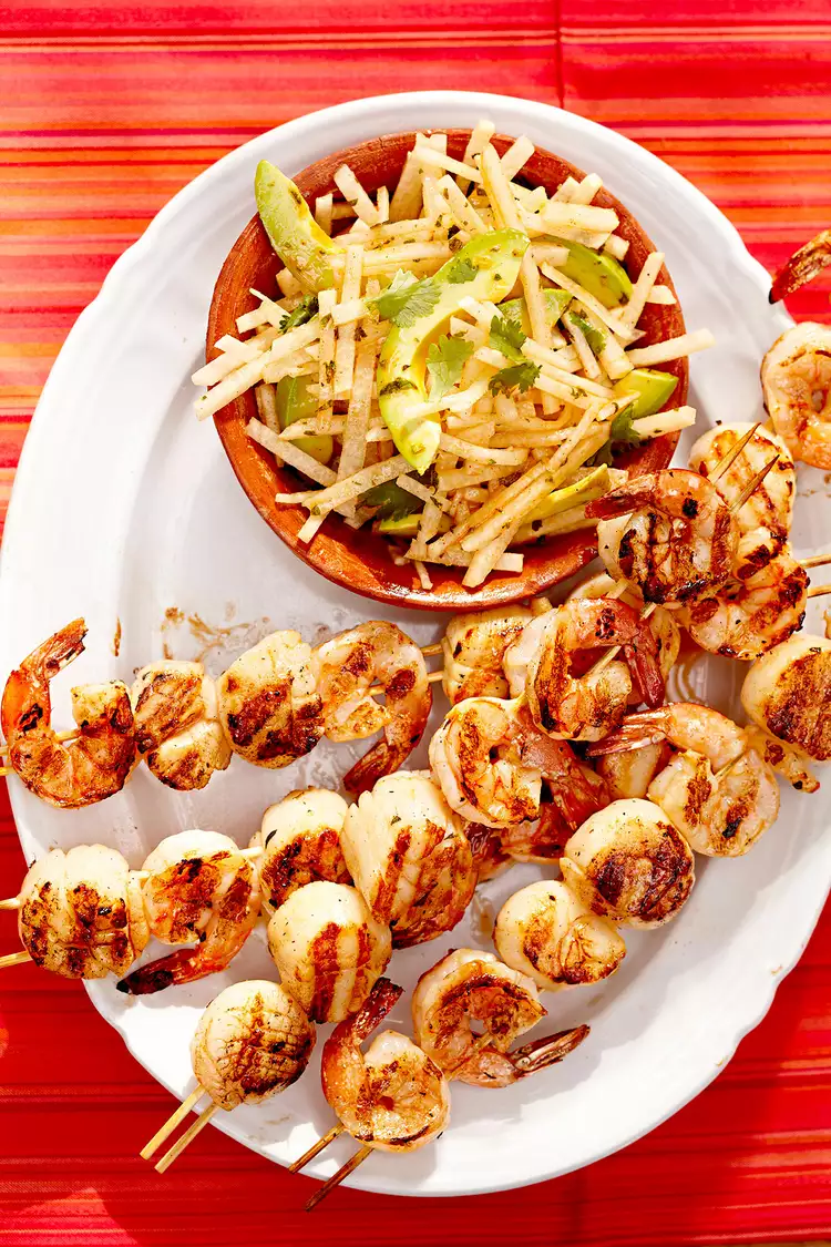 Grilled Drunken Shrimp and Scallop Skewers