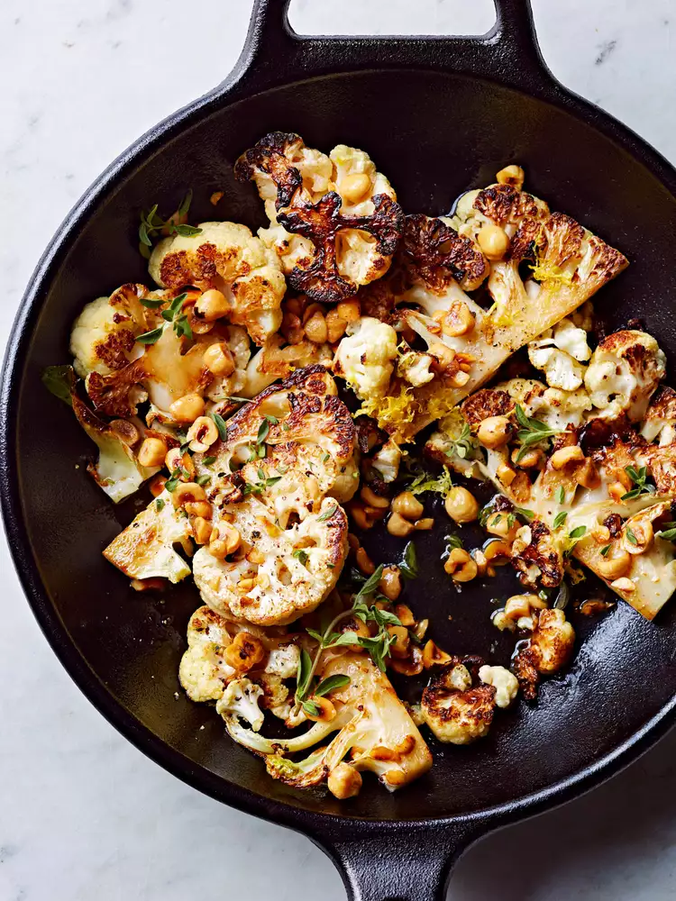 Cauliflower Steaks with Hazelnuts and Browned Butter