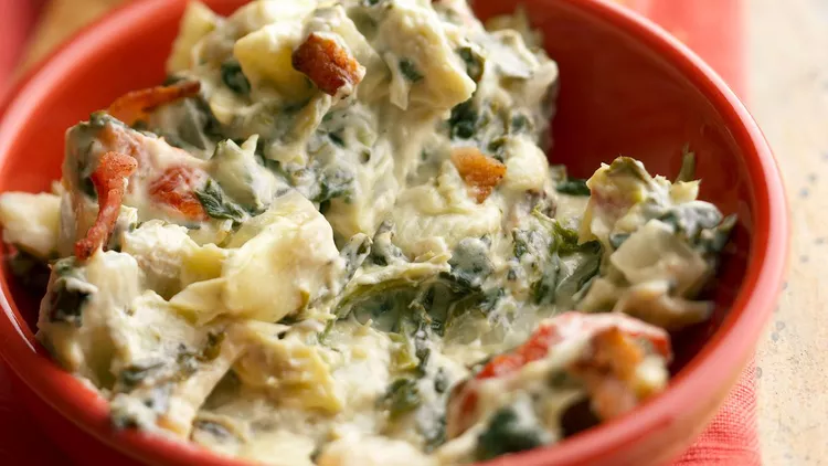 Spinach-Artichoke Dip with Blue Cheese and Bacon