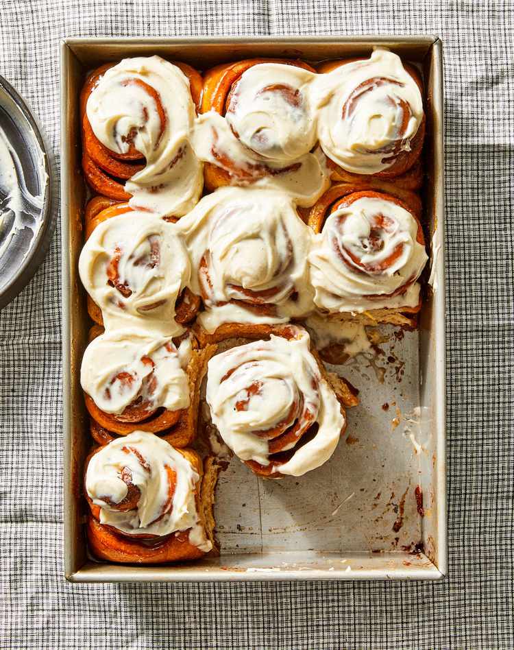 Sourdough Cardamom Rolls with Honey Cream Cheese Icing