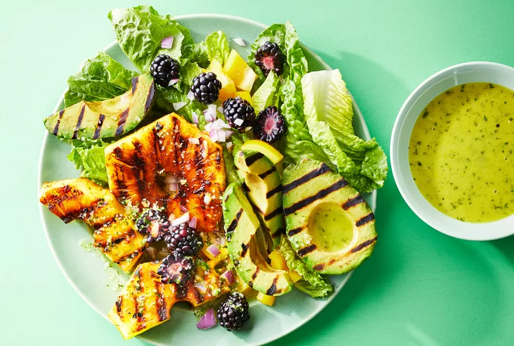 Grilled Avocado and Pineapple Salad