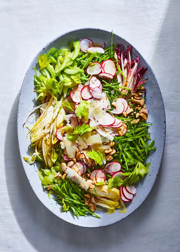 Julienned Snow Peas, Celery and Radish Salad