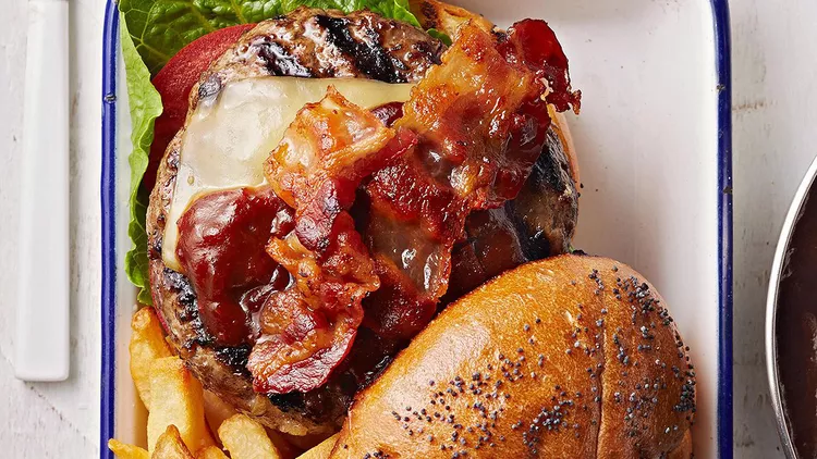 Bacon Cheeseburgers with Kentucky Bourbon Sauce