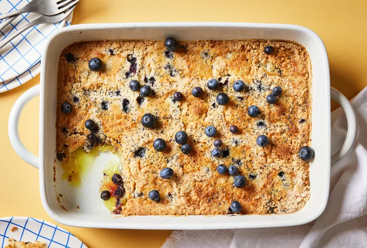 This 4-Ingredient Lemon Blueberry Dump Cake Is the Easiest Summer Dessert