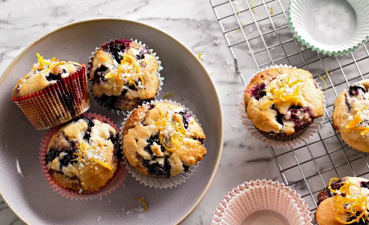 Citrus-Topped Double Blueberry Muffins