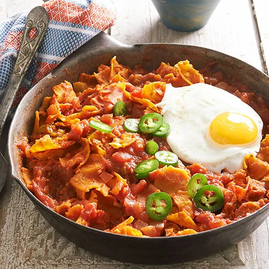 Cheesy Ham Chilaquiles