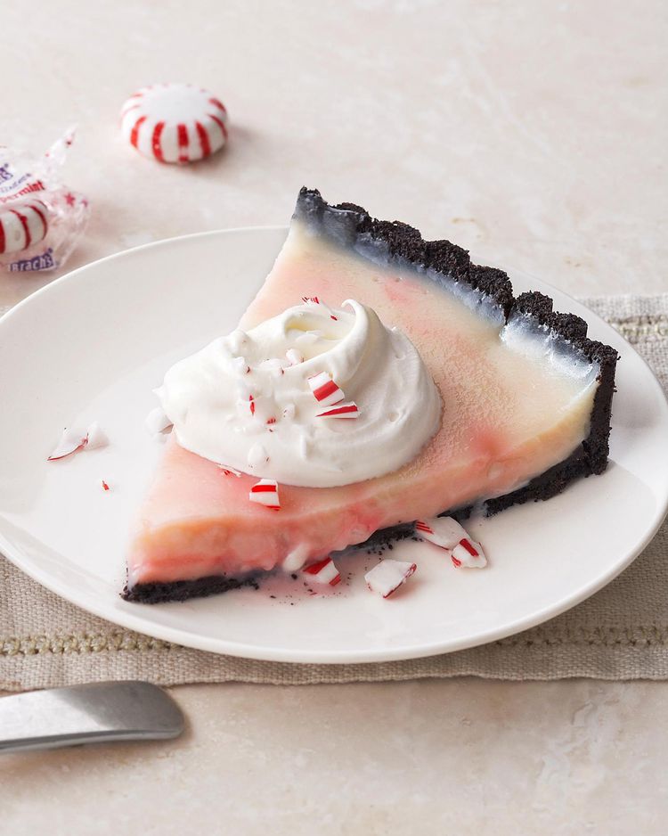 Peppermint Cream Tart in a Chocolate Crust