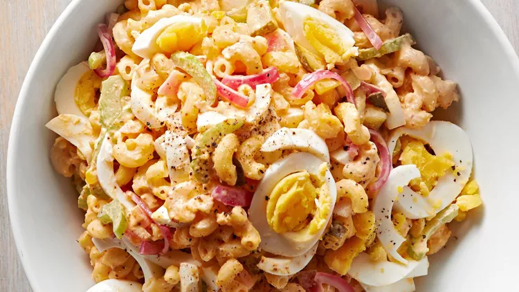 This Deviled Egg Macaroni Pasta Salad Combines Two Picnic Favorites in One