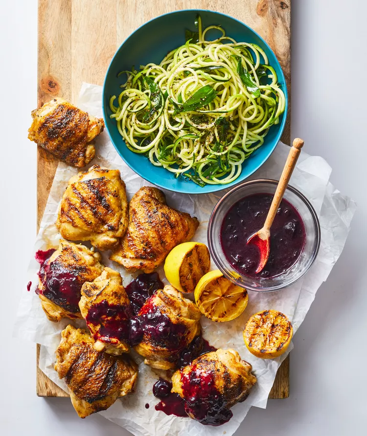 Grilled Chicken with Blueberry-Tarragon Sauce