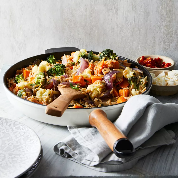 Mediterranean Orzo Skillet