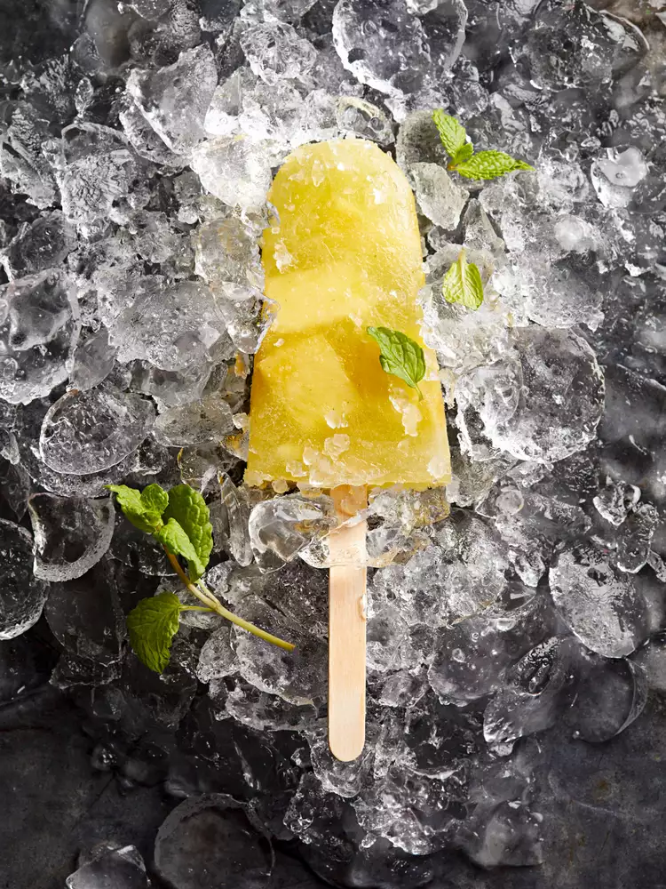 Pineapple, Mint, and Coconut Water Pops