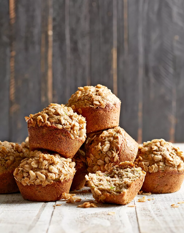 Zucchini-Banana Flaxseed Muffins