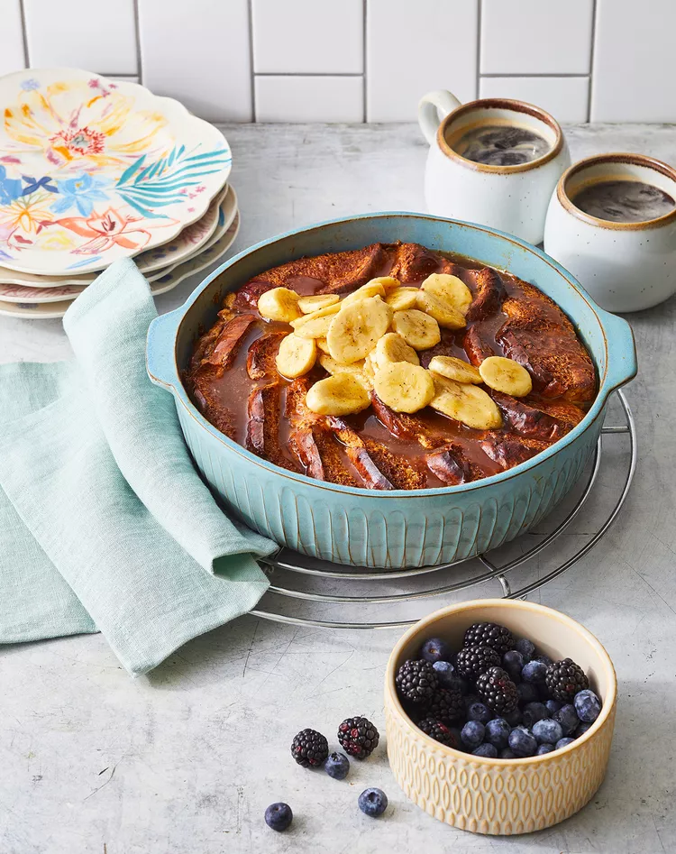 Nut Butter-Banana Stuffed French Toast Breakfast Bake