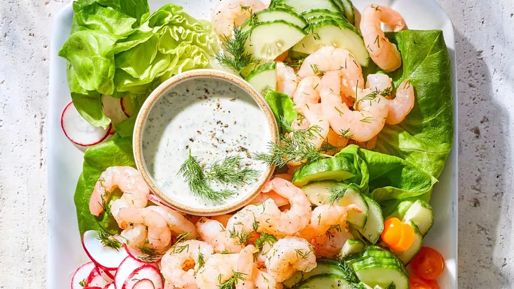 Marinated Shrimp Salad with Creamy Dill Dressing