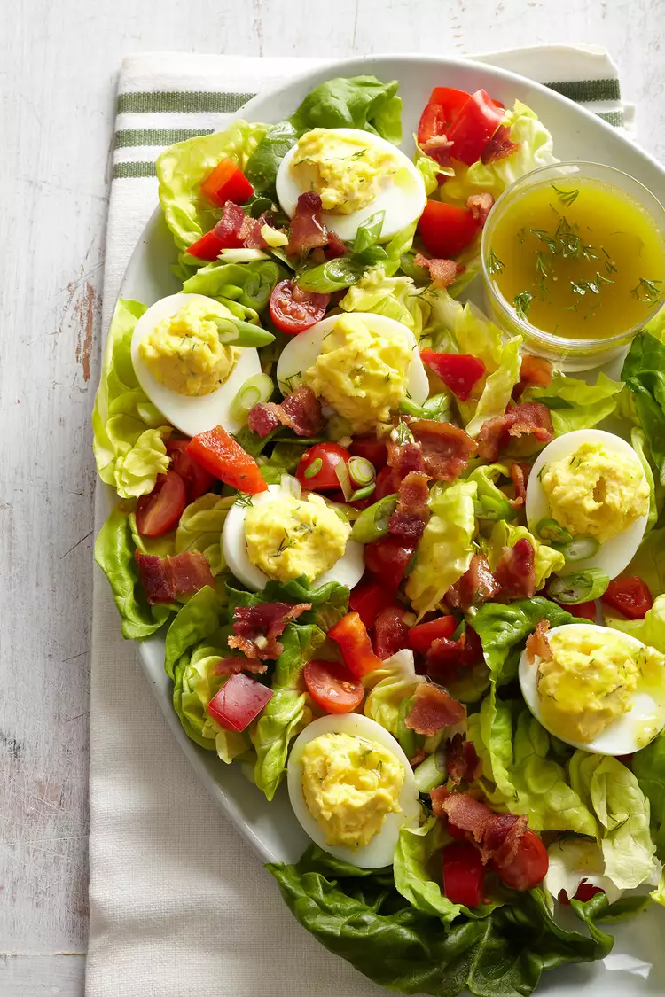 Deviled Egg, Bacon, and Bibb Lettuce Brunch Salad