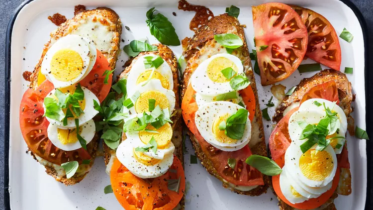 Heirloom Tomato and Egg Toasts