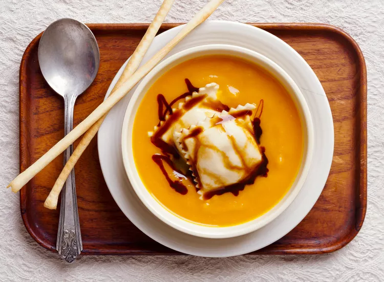 Butternut Squash Soup with Ravioli