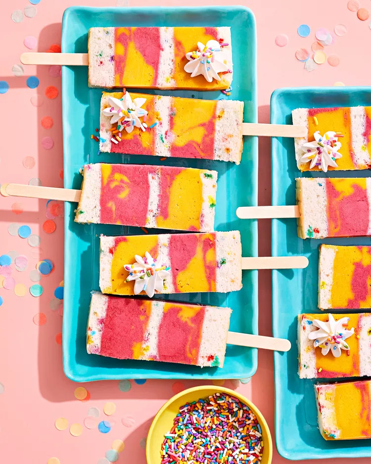 Confetti Cake and Ice Cream Pops