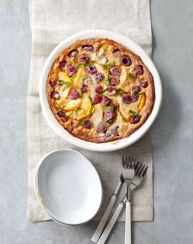 Raspberry-Peach Clafouti