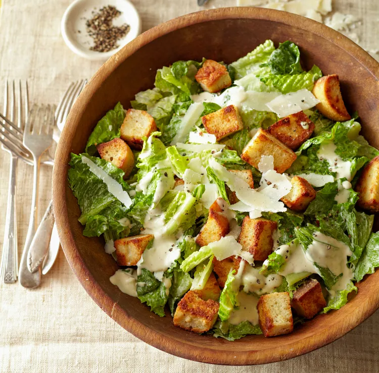 Caesar Salad with Parmesan Croutons