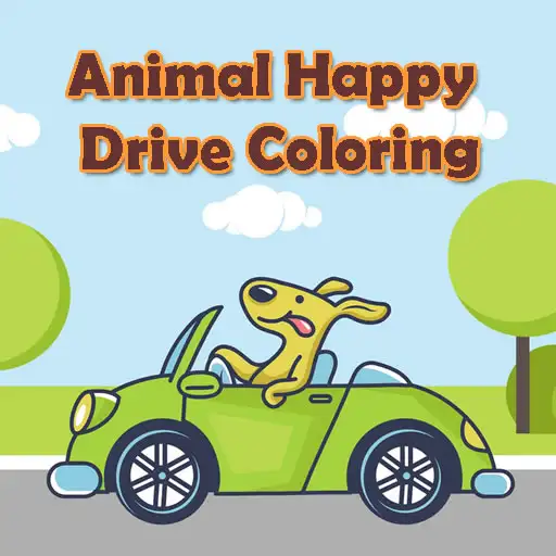 Animal Happy Drive Coloring