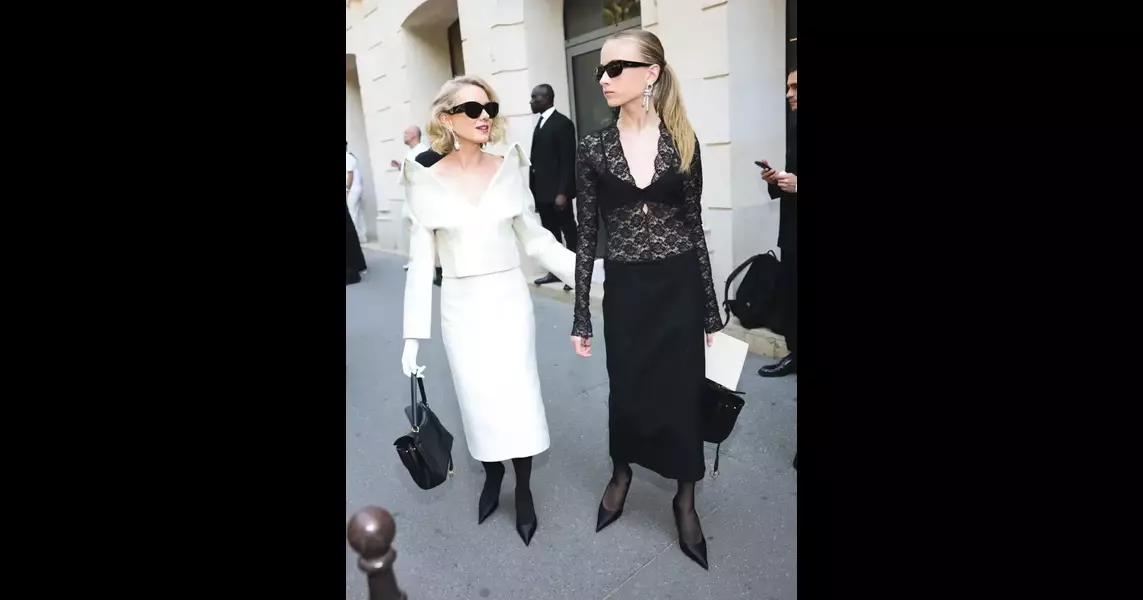 Naomi Watts and Daughter Kai Schreiber Wear Contrasting Balenciaga Ensembles With Matching Pumps at Paris Fashion Week