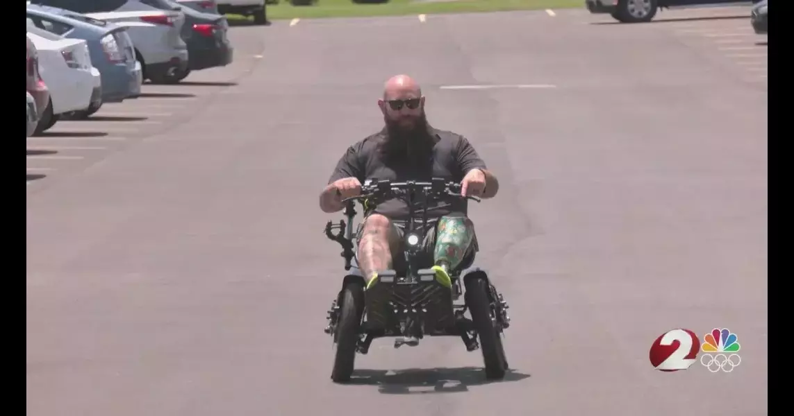 Army vet can keep up with 2 young kids with his new all-terrain transport