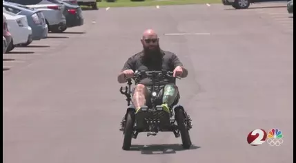 Army vet can keep up with 2 young kids with his new all-terrain transport