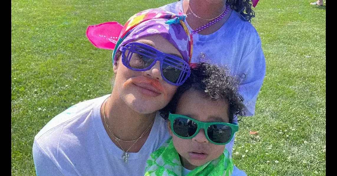 Khloe Kardashian Paints the Town Red With Kids for Color Run