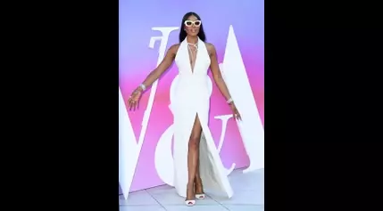 Naomi Campbell Goes White-Hot in Peep-Toe Stilettos and Slit Dress for V&A Summer Party Celebrating ‘Naomi: In Fashion’ Exhibit