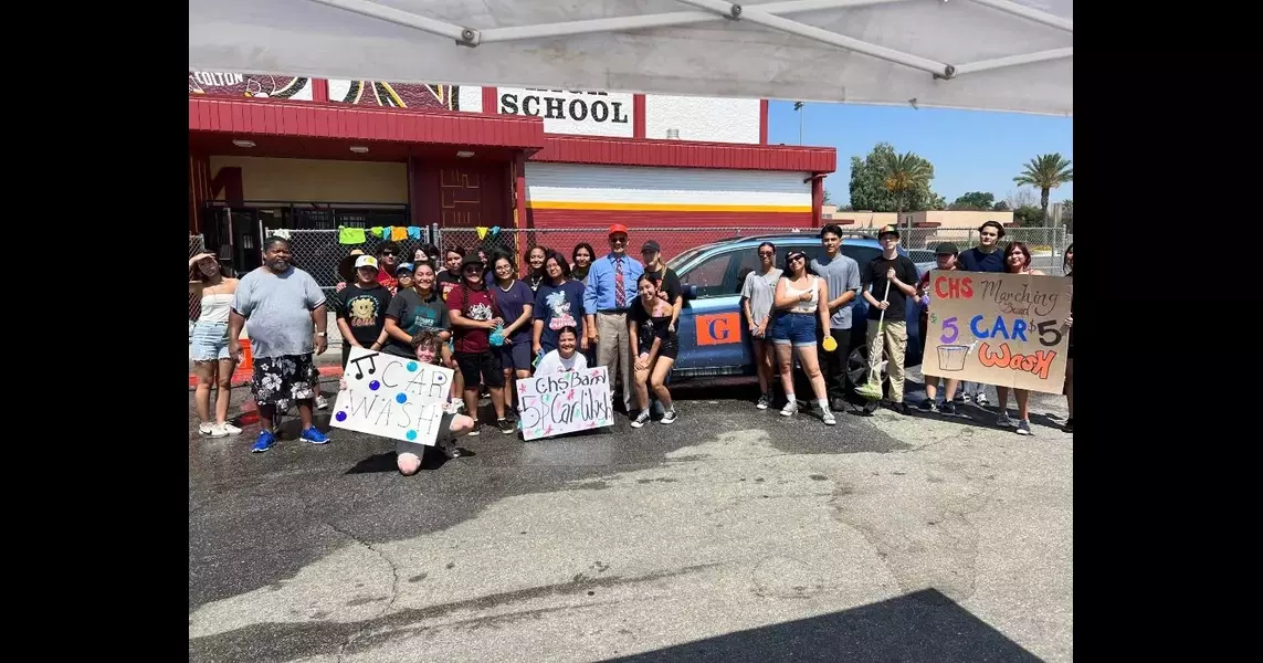 Colton’s Yellowjacket Band Kicks off New School Year with Car Wash