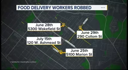 Another rash of attacks against food delivery drivers around Germantown