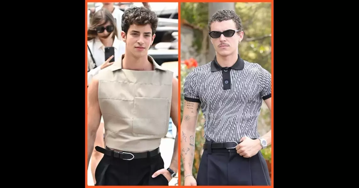 Everyone can’t stop staring at ‘Elite’ hunks Manu Ríos & Aron Piper’s pants at the epic Jacquemus fashion show in Italy