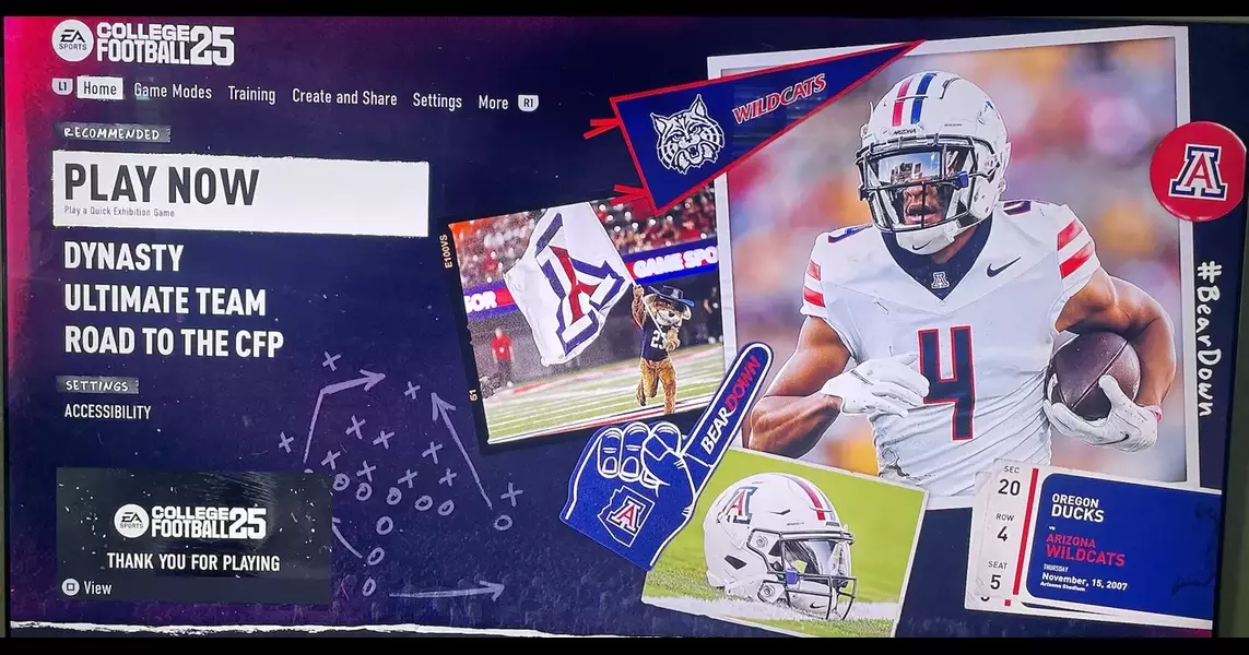 Arizona Wildcats player ratings in EA Sports College Football 25 video game