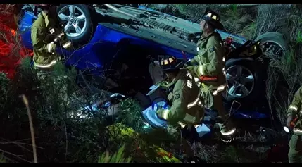 Car veers off road, tumbles down ravine in Chula Vista; 3 people rescued