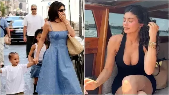 Kylie Jenner holidays in Rome with kids in backless minis, midi dresses and thong sandals. Pics