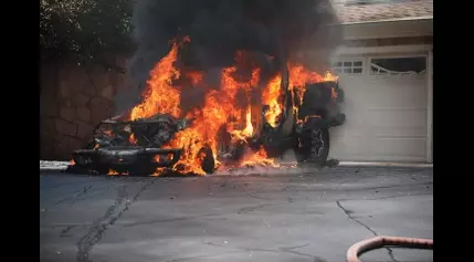 Car destroyed in Friday fire outside Woodstock