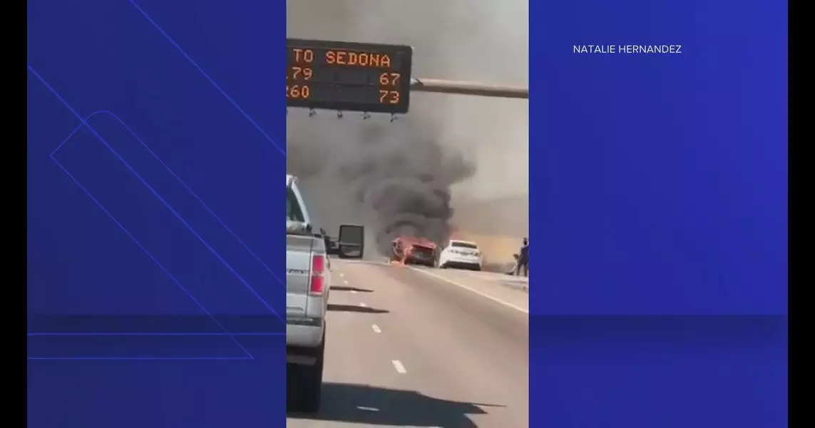 Car Fire sparks Black Mesa Fire near Sunset Point