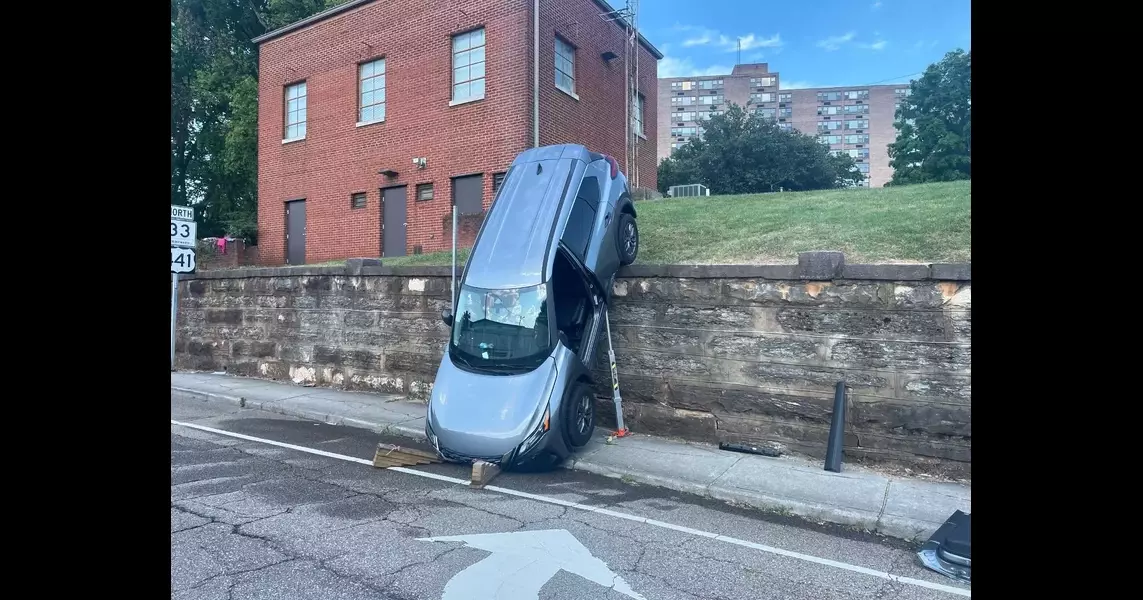 ‘Never a dull moment:’ Knoxville firefighters respond after car drives off retaining wall