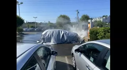 Electric vehicle fire at car dealership draws large response Thursday